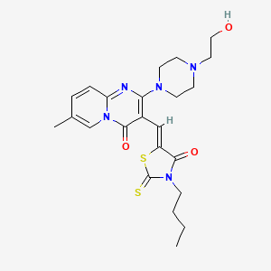 3-[(Z)-(3-butyl-4-oxo-2-thioxo-1,3-thiazolidin-5-ylidene)methyl]-2-[4-(2-hydroxyethyl)piperazin-1-yl]-7-methyl-4H-pyrido[1,2-a]pyrimidin-4-one