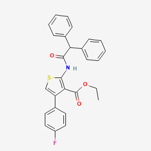 molecular formula C27H22FNO3S B12156237 Ethyl 2-(2,2-diphenylacetamido)-4-(4-fluorophenyl)thiophene-3-carboxylate 