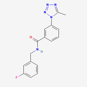 molecular formula C16H14FN5O B12156262 N-(3-fluorobenzyl)-3-(5-methyl-1H-tetrazol-1-yl)benzamide 