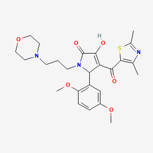 molecular formula C25H31N3O6S B12156271 5-(2,5-Dimethoxyphenyl)-4-[(2,4-dimethyl(1,3-thiazol-5-yl))carbonyl]-3-hydroxy-1-(3-morpholin-4-ylpropyl)-3-pyrrolin-2-one 