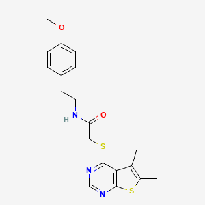 2-({5,6-dimethylthieno[2,3-d]pyrimidin-4-yl}sulfanyl)-N-[2-(4-methoxyphenyl)ethyl]acetamide