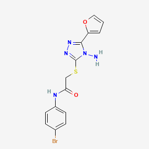 molecular formula C14H12BrN5O2S B12156298 2-{[4-amino-5-(furan-2-yl)-4H-1,2,4-triazol-3-yl]sulfanyl}-N-(4-bromophenyl)acetamide 