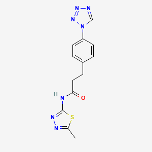 molecular formula C13H13N7OS B12156306 3-(4-(1H-tetrazol-1-yl)phenyl)-N-(5-methyl-1,3,4-thiadiazol-2-yl)propanamide 