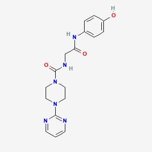 molecular formula C17H20N6O3 B12156310 N-{2-[(4-hydroxyphenyl)amino]-2-oxoethyl}-4-(pyrimidin-2-yl)piperazine-1-carboxamide 