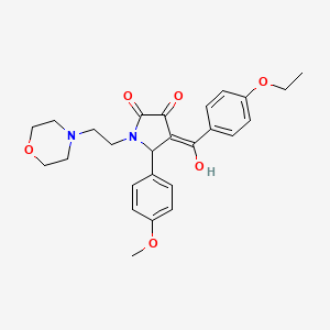 molecular formula C26H30N2O6 B12156335 4-[(4-ethoxyphenyl)carbonyl]-3-hydroxy-5-(4-methoxyphenyl)-1-[2-(morpholin-4-yl)ethyl]-1,5-dihydro-2H-pyrrol-2-one 