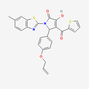 (4E)-4-[hydroxy(thiophen-2-yl)methylidene]-1-(6-methyl-1,3-benzothiazol-2-yl)-5-[4-(prop-2-en-1-yloxy)phenyl]pyrrolidine-2,3-dione