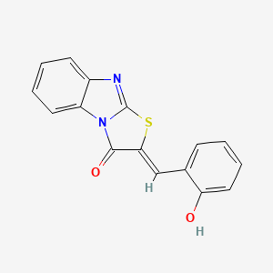 molecular formula C16H10N2O2S B12156387 Thiazolo(3,2-a)benzimidazol-3(2H)-one, 2-((2-hydroxyphenyl)methylene)- CAS No. 41776-82-3