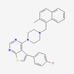 molecular formula C28H25FN4S B12156433 5-(4-Fluorophenyl)-4-{4-[(2-methylnaphthalen-1-yl)methyl]piperazin-1-yl}thieno[2,3-d]pyrimidine 