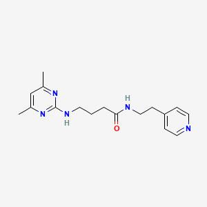 molecular formula C17H23N5O B12156447 4-[(4,6-dimethylpyrimidin-2-yl)amino]-N-[2-(pyridin-4-yl)ethyl]butanamide 