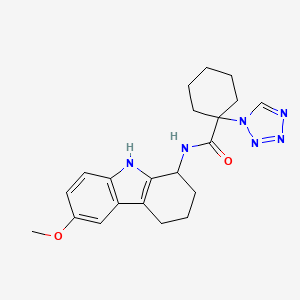 molecular formula C21H26N6O2 B12156467 N-(6-methoxy-2,3,4,9-tetrahydro-1H-carbazol-1-yl)-1-(1H-tetrazol-1-yl)cyclohexanecarboxamide 