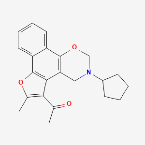 1-{9-Cyclopentyl-4-methyl-3,11-dioxa-9-azatetracyclo[11.4.0.0^{2,6}.0^{7,12}]heptadeca-1,4,6,12,14,16-hexaen-5-yl}ethan-1-one