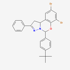 molecular formula C26H24Br2N2O B12156509 7,9-Dibromo-5-(4-tert-butylphenyl)-2-phenyl-1,10b-dihydropyrazolo[1,5-c][1,3]benzoxazine 