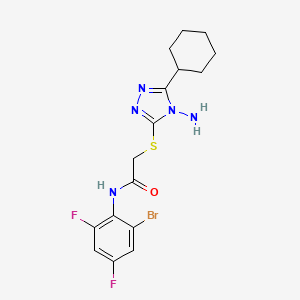 2-[(4-amino-5-cyclohexyl-4H-1,2,4-triazol-3-yl)sulfanyl]-N-(2-bromo-4,6-difluorophenyl)acetamide