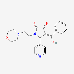 molecular formula C22H23N3O4 B12156558 3-hydroxy-1-[2-(morpholin-4-yl)ethyl]-4-(phenylcarbonyl)-5-(pyridin-4-yl)-1,5-dihydro-2H-pyrrol-2-one 