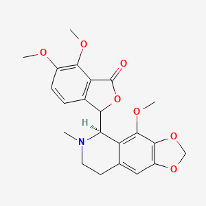 molecular formula C22H23NO7 B1215656 6,7-dimethoxy-3-[(5R)-4-methoxy-6-methyl-7,8-dihydro-5H-[1,3]dioxolo[4,5-g]isoquinolin-5-yl]-3H-isobenzofuran-1-one 