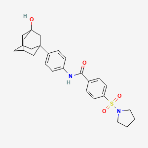 molecular formula C27H32N2O4S B12156588 N-[4-(3-hydroxyadamantan-1-yl)phenyl]-4-(pyrrolidine-1-sulfonyl)benzamide 