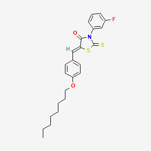 molecular formula C24H26FNO2S2 B12156617 (5Z)-3-(3-fluorophenyl)-5-[4-(octyloxy)benzylidene]-2-thioxo-1,3-thiazolidin-4-one 