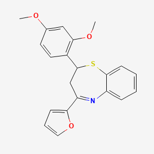 molecular formula C21H19NO3S B12156655 2-(2,4-Dimethoxyphenyl)-4-(furan-2-yl)-2,3-dihydro-1,5-benzothiazepine 