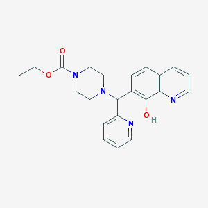 molecular formula C22H24N4O3 B12156669 Ethyl 4-((8-hydroxyquinolin-7-yl)(pyridin-2-yl)methyl)piperazine-1-carboxylate 