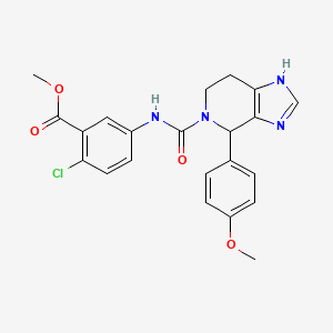 molecular formula C22H21ClN4O4 B12156713 methyl 2-chloro-5-({[4-(4-methoxyphenyl)-1,4,6,7-tetrahydro-5H-imidazo[4,5-c]pyridin-5-yl]carbonyl}amino)benzoate 