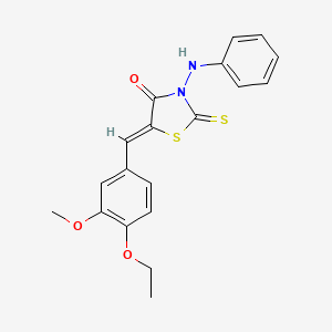 molecular formula C19H18N2O3S2 B12156723 (5Z)-5-(4-ethoxy-3-methoxybenzylidene)-3-(phenylamino)-2-thioxo-1,3-thiazolidin-4-one 