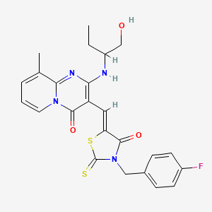 3-{(Z)-[3-(4-fluorobenzyl)-4-oxo-2-thioxo-1,3-thiazolidin-5-ylidene]methyl}-2-[(1-hydroxybutan-2-yl)amino]-9-methyl-4H-pyrido[1,2-a]pyrimidin-4-one