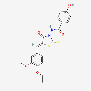 N-[(5Z)-5-(4-ethoxy-3-methoxybenzylidene)-4-oxo-2-thioxo-1,3-thiazolidin-3-yl]-4-hydroxybenzamide