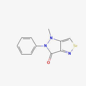 molecular formula C11H9N3OSe B1215681 4,5-Dihydro-4-methyl-6-oxo-5-phenyl-6H-pyrazolo(4,5-c)isoselenazole CAS No. 90358-27-3