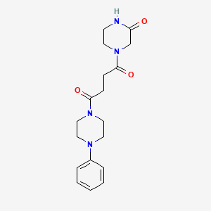 molecular formula C18H24N4O3 B12156853 1-(3-Oxopiperazin-1-yl)-4-(4-phenylpiperazin-1-yl)butane-1,4-dione 