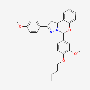 5-(4-Butoxy-3-methoxyphenyl)-2-(4-ethoxyphenyl)-1,10b-dihydropyrazolo[1,5-c][1,3]benzoxazine