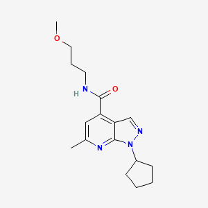 molecular formula C17H24N4O2 B12156926 1-cyclopentyl-N-(3-methoxypropyl)-6-methyl-1H-pyrazolo[3,4-b]pyridine-4-carboxamide 