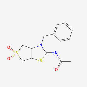 N-[(2Z)-3-benzyl-5,5-dioxidotetrahydrothieno[3,4-d][1,3]thiazol-2(3H)-ylidene]acetamide