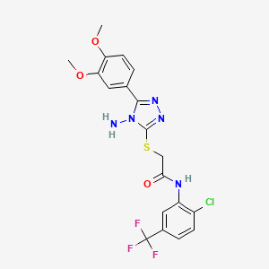 2-{[4-amino-5-(3,4-dimethoxyphenyl)-4H-1,2,4-triazol-3-yl]sulfanyl}-N-[2-chloro-5-(trifluoromethyl)phenyl]acetamide