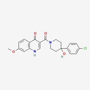 molecular formula C22H21ClN2O4 B12157069 [4-(4-Chlorophenyl)-4-hydroxypiperidin-1-yl](4-hydroxy-7-methoxyquinolin-3-yl)methanone 