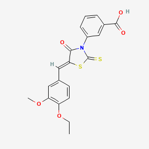 3-{5-[(4-Ethoxy-3-methoxyphenyl)methylene]-4-oxo-2-thioxo-1,3-thiazolidin-3-yl}benzoic acid