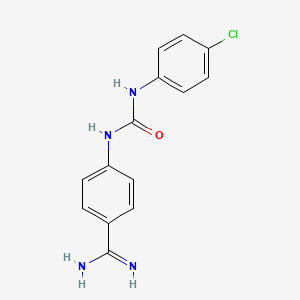 molecular formula C14H13ClN4O B1215711 1-(4-Amidinophenyl)-3-(4-chlorophenyl)urea CAS No. 162021-00-3