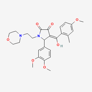 molecular formula C27H32N2O7 B12157127 5-(3,4-dimethoxyphenyl)-3-hydroxy-4-[(4-methoxy-2-methylphenyl)carbonyl]-1-[2-(morpholin-4-yl)ethyl]-1,5-dihydro-2H-pyrrol-2-one 