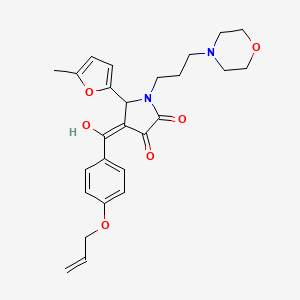 molecular formula C26H30N2O6 B12157147 3-hydroxy-5-(5-methylfuran-2-yl)-1-[3-(morpholin-4-yl)propyl]-4-{[4-(prop-2-en-1-yloxy)phenyl]carbonyl}-1,5-dihydro-2H-pyrrol-2-one 