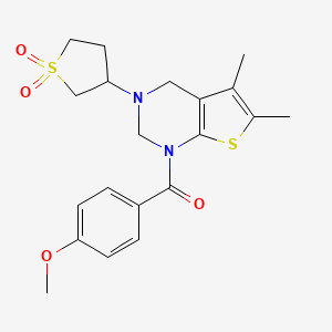 [3-(1,1-dioxidotetrahydrothiophen-3-yl)-5,6-dimethyl-3,4-dihydrothieno[2,3-d]pyrimidin-1(2H)-yl](4-methoxyphenyl)methanone