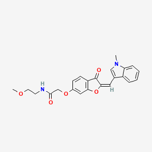 N-(2-methoxyethyl)-2-({(2E)-2-[(1-methyl-1H-indol-3-yl)methylidene]-3-oxo-2,3-dihydro-1-benzofuran-6-yl}oxy)acetamide