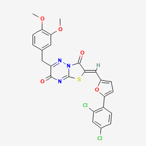 (2Z)-2-{[5-(2,4-dichlorophenyl)furan-2-yl]methylidene}-6-(3,4-dimethoxybenzyl)-7H-[1,3]thiazolo[3,2-b][1,2,4]triazine-3,7(2H)-dione