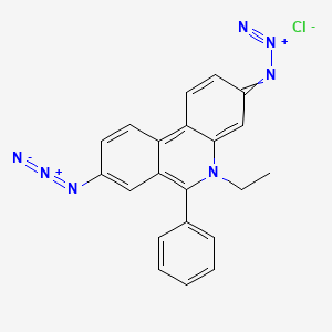 molecular formula C21H16ClN7 B1215723 3,8-Diazido-5-ethyl-6-phenylphenanthridinium chloride CAS No. 65282-36-2