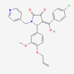 4-[(4-chlorophenyl)carbonyl]-3-hydroxy-5-[3-methoxy-4-(prop-2-en-1-yloxy)phenyl]-1-(pyridin-4-ylmethyl)-1,5-dihydro-2H-pyrrol-2-one