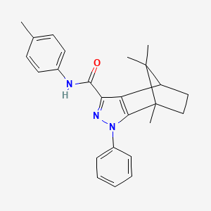 1,10,10-trimethyl-N-(4-methylphenyl)-3-phenyl-3,4-diazatricyclo[5.2.1.0^{2,6}]deca-2(6),4-diene-5-carboxamide