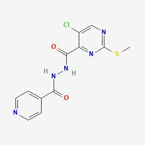 5-chloro-2-(methylsulfanyl)-N'-(pyridin-4-ylcarbonyl)pyrimidine-4-carbohydrazide