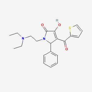 molecular formula C21H24N2O3S B12157386 1-[2-(Diethylamino)ethyl]-3-hydroxy-5-phenyl-4-(2-thienylcarbonyl)-3-pyrrolin-2-one 