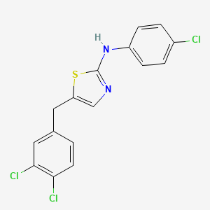 molecular formula C16H11Cl3N2S B12157388 N-(4-chlorophenyl)-5-(3,4-dichlorobenzyl)-1,3-thiazol-2-amine 