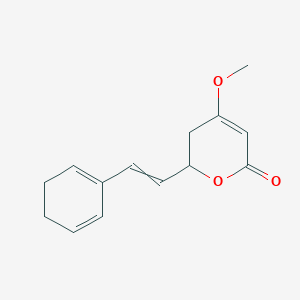 molecular formula C14H16O3 B1215740 2-(2-Cyclohexa-1,5-dien-1-ylethenyl)-4-methoxy-2,3-dihydropyran-6-one 
