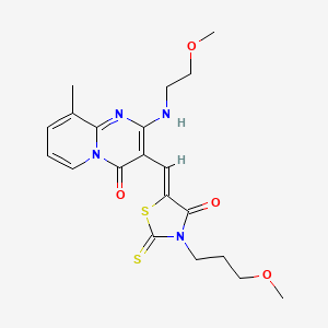 2-[(2-methoxyethyl)amino]-3-{(Z)-[3-(3-methoxypropyl)-4-oxo-2-thioxo-1,3-thiazolidin-5-ylidene]methyl}-9-methyl-4H-pyrido[1,2-a]pyrimidin-4-one