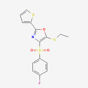 5-(Ethylsulfanyl)-4-(4-fluorobenzenesulfonyl)-2-(thiophen-2-yl)-1,3-oxazole